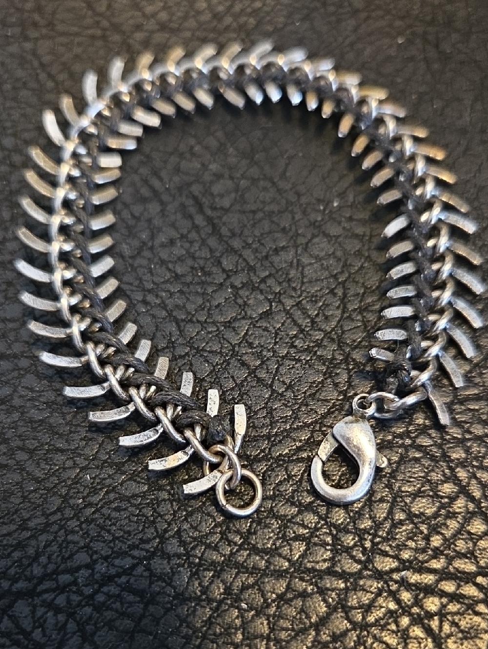 Silver-Tone V Fishbone Chain Bracelet